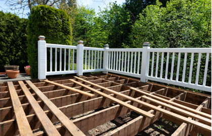 two story deck after repair work was completed