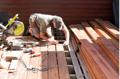 two story deck after repair work was completed